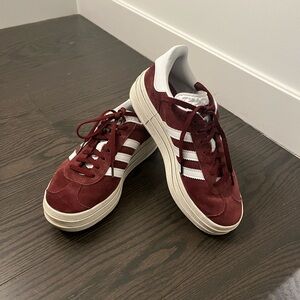 Adidas Burgundy Suede Sneakers